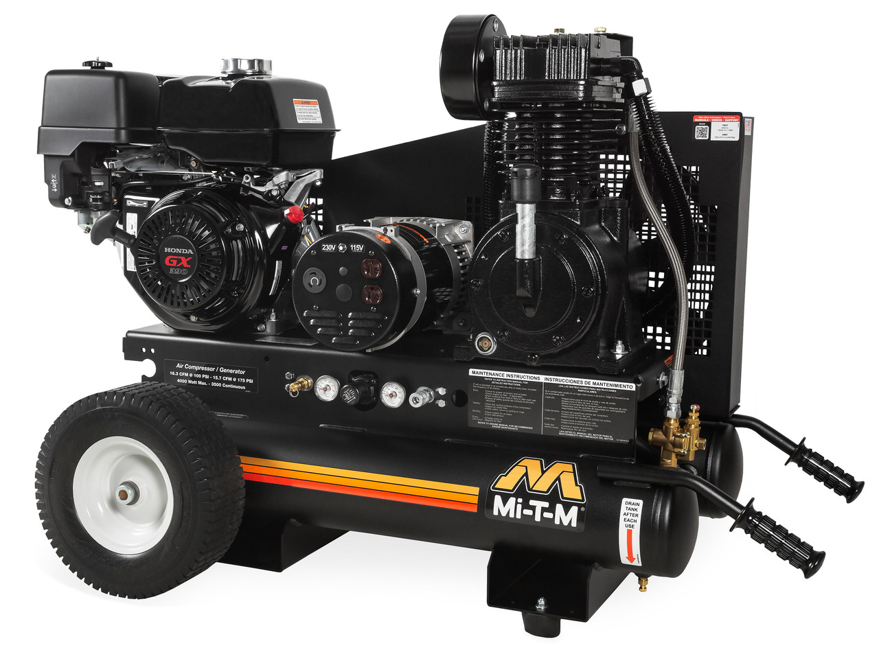 Mi-T-M 8 Gal Electric Start Gas Air Compressor/Generator, Honda Mi-T-M 8 Gal Electric Start Gas Air Compressor/Generator, Honda