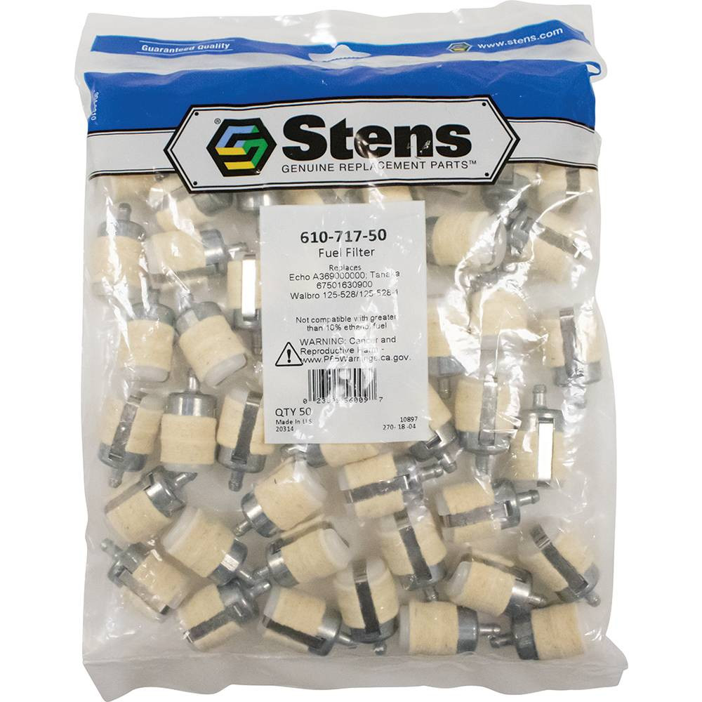 Stens 61071750 Fuel Filter Shop Pack (Replaces Walbro 1255281), Case of 50 Spraywell