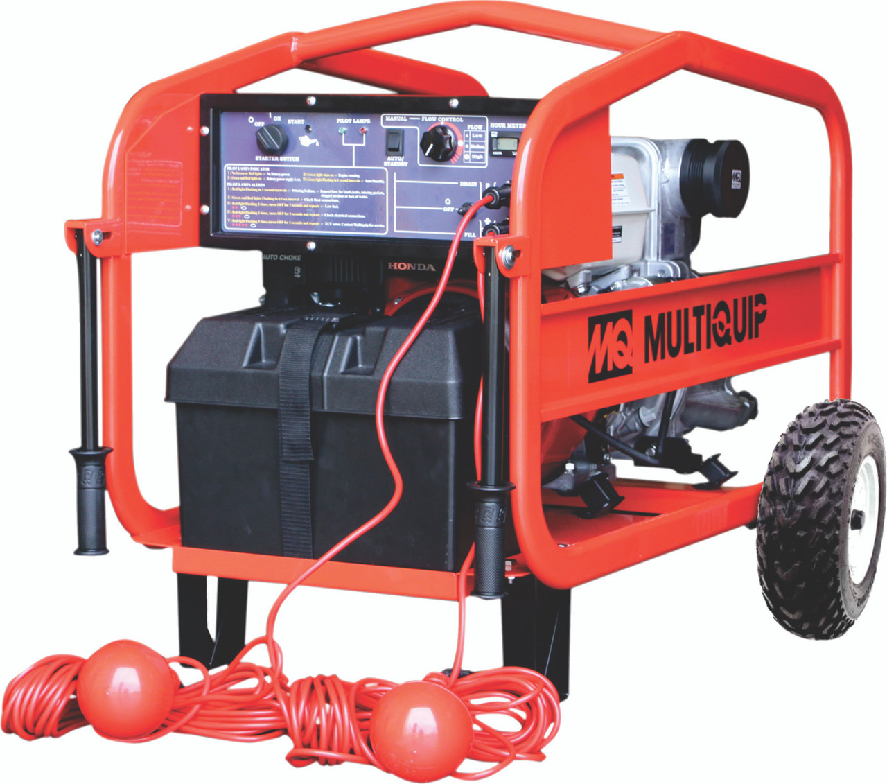Multiquip QP3TI 3Inch Trash Pump with Electric Start Honda iGX270 Engine, Includes Wheel Kit