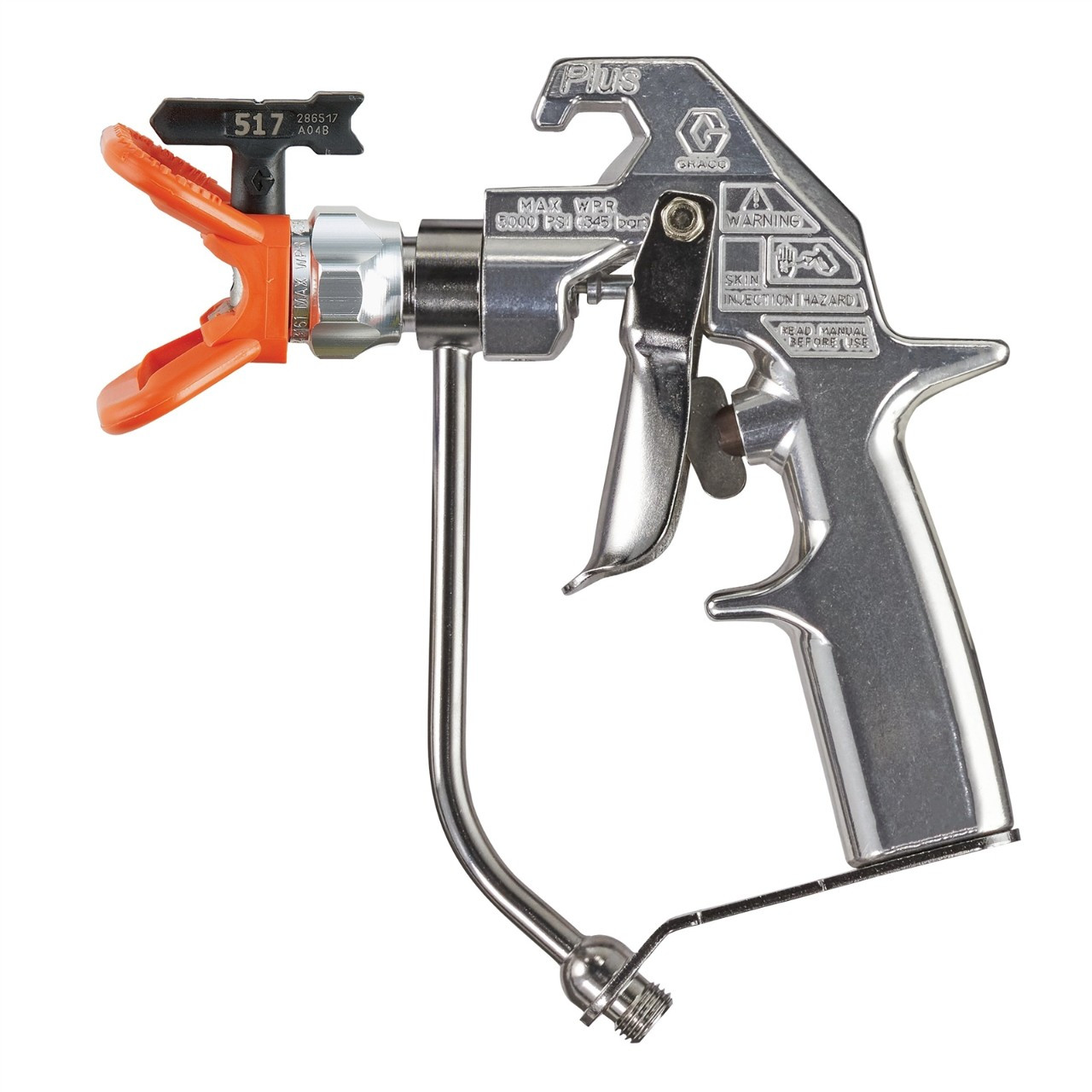 Graco 243283 Silver Plus Airless Spray Gun, 2 Finger Trigger, RAC 