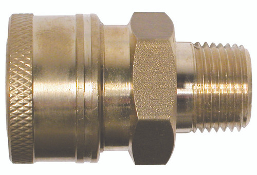 Pressure Washer Quick Coupler Male Socket, 3/8" MNPT, Brass