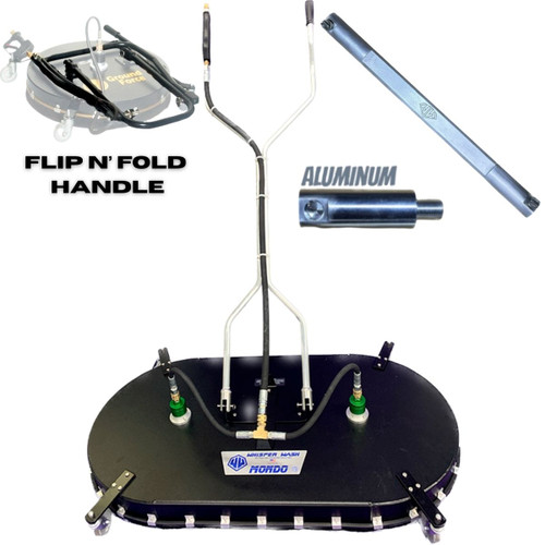 M500GF-HFAL Whisper Wash Mondo Force 49-inch Surface Cleaner (Flip 'n Fold Handle) — Hydro-Flow 2-Tip Stainless SteelWhisper Wash Mondo Force 49-inch Surface Cleaner (Flip 'n Fold Handle) — Hydro-