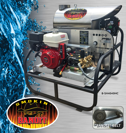 Smokin Bandit Series Hot Water Direct Drive Pressure Washer, Comet Pump, 4000 psi, 4.0 GPM