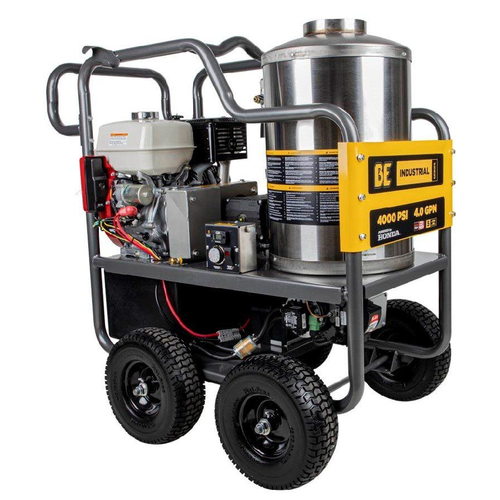 BE Pressure HW4013HBG 4,000 PSI - 4.0 GPM Hot Water Pressure Washer with Honda GX390 Engine and Belt Driven General Triplex Pump