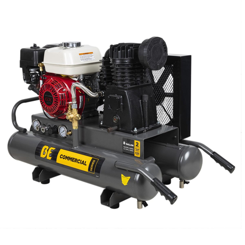 BE Power Equipment AC658HB 13.8 CFM @ 90 PSI Gas Air Compressor with Honda GX200 Engine