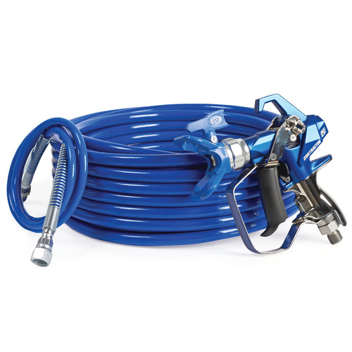 Graco 19Y475 Contractor PC Compact Gun, 1/4 in x 50 ft BlueMax II Airless Hose, 1/8 in x 4.5 ft Whip Hose, RAC X LTX 517 SwitchTip