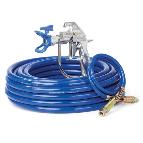 Graco 287041 Silver Plus Airless Spray Gun, RAC X, BlueMax II Airless Hose, 1/4 in x 50 ft, 3 ft Whip Hose