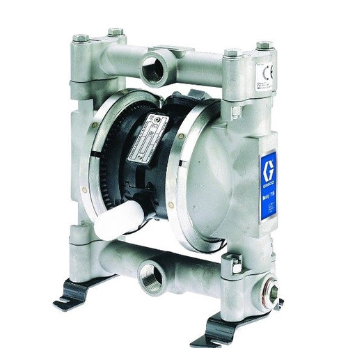Graco D5D211 Husky 716 SS Air Operated Double Diaphragm Metal Pump with BSP Standard Air Valve, AC Seat, PTFE Ball, & PTFE Diaphragm