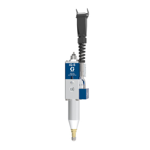 Graco V25DS060DB iQ Dispense Valve, Snuff Back, Heated, 0.039in (1.0mm) Tip, 2.36in (60mm) Nozzle, Remote Mount Solenoid