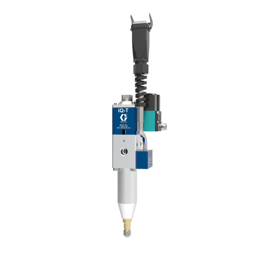 Graco V25DT060BB iQ Dispense Valve, Tip-Seal, Heated, 0.039in (1.0mm) Tip, 2.36in (60mm) Nozzle, Direct Mount Solenoid
