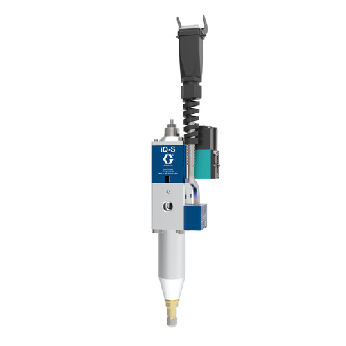 Graco V25DS060BB iQ Dispense Valve, Snuff Back, Heated, 0.039in (1.0mm) Tip, 2.36in (60mm) Nozzle, Direct Mount Solenoid