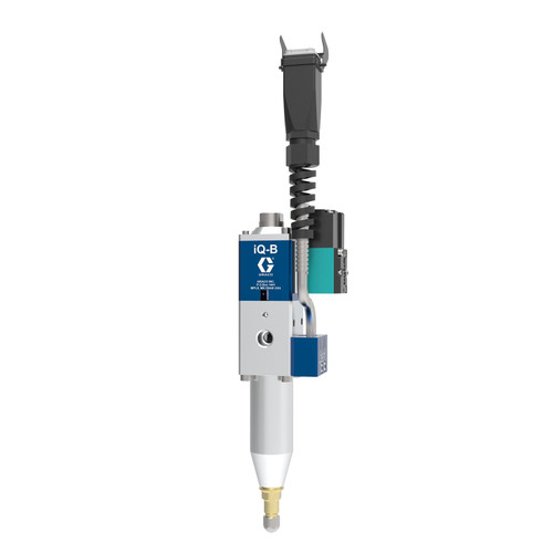 Graco V25DB060BB iQ Dispense Valve, Ball/Seat, Heated, 0.039in (1.0mm) Tip, 2.36in (60mm) Nozzle, Direct Mount Solenoid