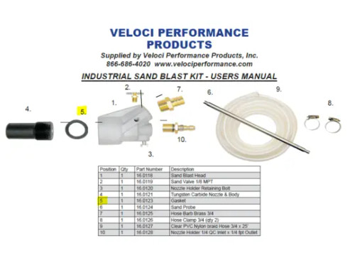 MTM Hydro 16.0123 Industrial Sandblast Kit - Replacement Gasket