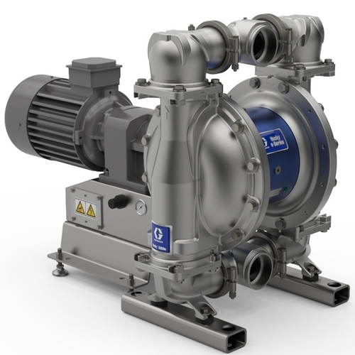 Graco 659809 Husky 3300e 3" SS Electric Diaphragm Pump; 7.5 Hp AC Motor, 240V CMPSR, End Port NPT, AL Center, GE Seat, GE Ball, GE Diaphragm