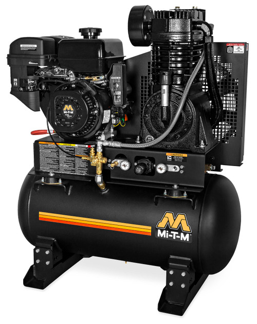 Mi-T-M 30-Gallon 29.0 CFM 175 PSI Two Stage (Gas Powered) Air Compressor with Electric Start Mi-T-M Engine