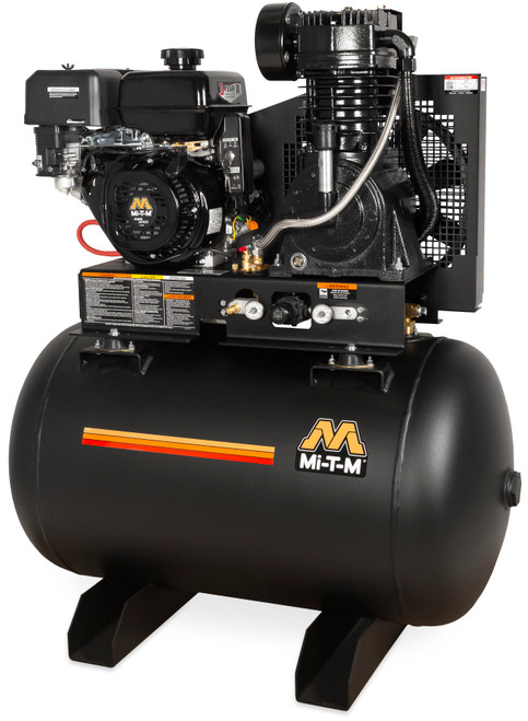 Mi-T-M 80-Gallon 29.0 CFM 175 PSI Two Stage (Gas Powered) Air Compressor with Electric Start Mi-T-M Engine
