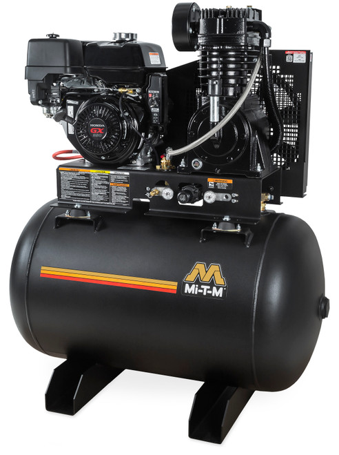 Mi-T-M 80-Gallon 29.0 CFM 175 PSI Two Stage (Gas Powered) Air Compressor with Electric Start Honda GX390 Engine (49 State Compliant)