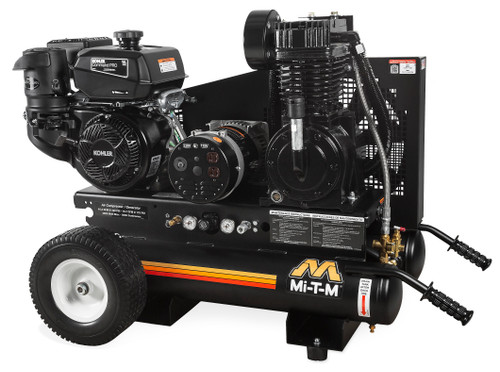 Mi-T-M 8-Gallon 16.4 CFM 90 PSI Two Stage (Gas Powered) Portable Air Compressor/Generator Combination with Kohler CH440 Engine