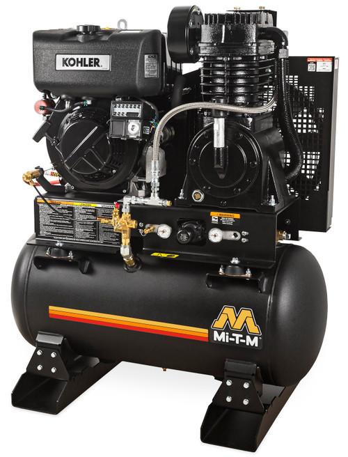 Mi-T-M 30-Gallon 29.0 CFM 175 PSI Two Stage (Diesel Powered) Air Compressor with Electric Start Kohler KD440 Engine