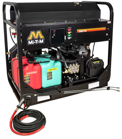 Mi-T-M HS Series 3000 PSI 7.8 GPM (Gas - Hot Water) Belt Drive Pressure Washer with Kohler CH730 Engine and General Pump