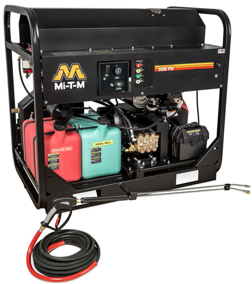 Mi-T-M HS Series 3500 PSI 5.6 GPM (Gas - Hot Water) Belt Drive Pressure Washer with General Pump and Kohler CH730 Engine