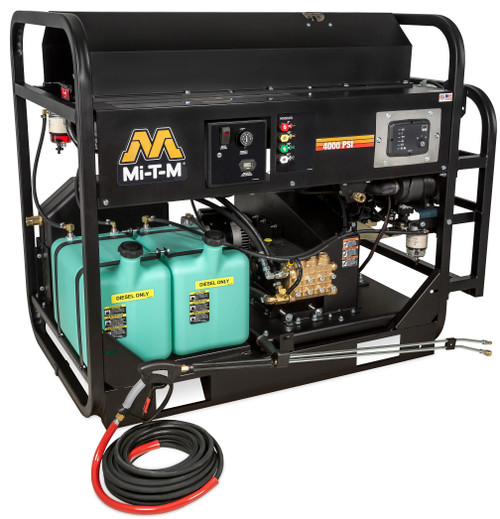 Mi-T-M HS Series 4000 PSI 4.5 GPM (Diesel - Hot Water) Belt Drive Pressure Washer with General Pump and Kubota Z602 Engine