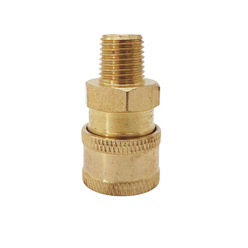 1/4" Brass Quick Connect Socket - Male, 5000 PSI, MNPT