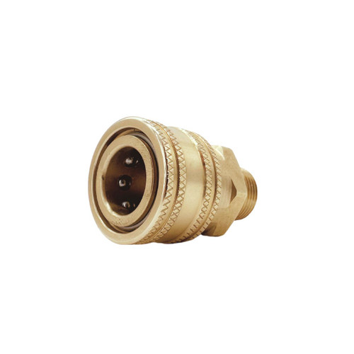3/8" Brass Quick Connect Socket - Male, 5000 PSI, MNPT 3/8" Brass Quick Connect Socket - Male, 5000 PSI, MNPT