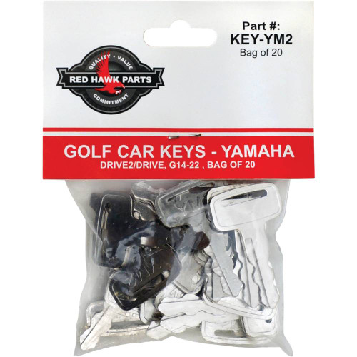 Red Hawk KEY-YM2 Ignition Keys (Replaces Yamaha Drive2, Drive, G14-G22), Case of 20
