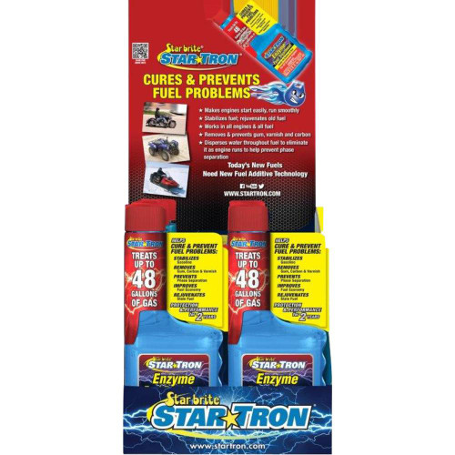 Star Tron 770-811 Mini Counter Display, Six 8 oz. bottles of gas additive