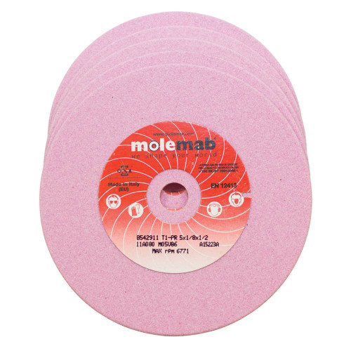 Molemab 700-904 Grinding Wheel, 5" x 3/16" x 1/2" box of 5