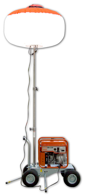 Multiquip GBC 1000W Metal Halide, Diffuser Balloon Light, Cart Mounted w/ 3-Stage Mast Assembly