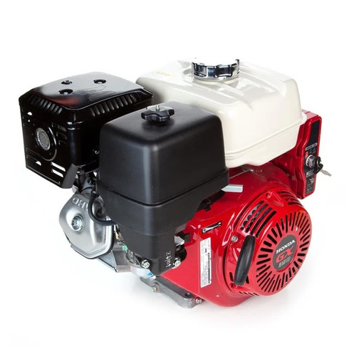 An overhead perspective showing the large 6.4-quart fuel tank and the automotive-style fuel cap. This view provides a clear look at the footprint of the engine, which is roughly 16" x 19", helping users gauge how much space it will occupy in a frame.