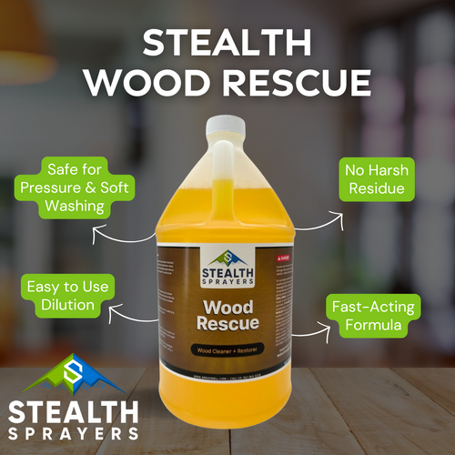 Stealth Wood Rescue – Wood Cleaner & Restorer, 1-Gallon Jug – Decks, Fences & Wood Surfaces