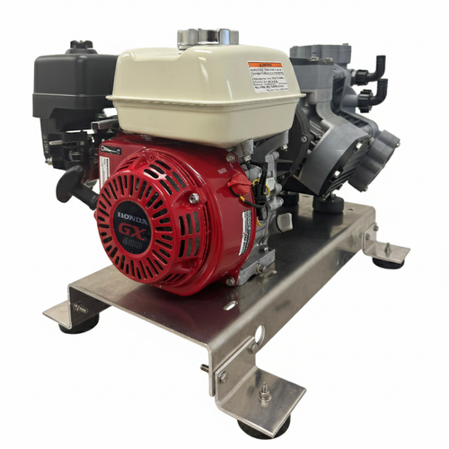  Stealth P40 Soft Wash Skid – 14.5 GPM, 300 PSI, Honda GX200 Pull Start side front 1