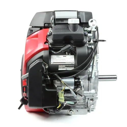 Side profile of the Honda GX690 V-Twin engine showing the 1-1/8 inch keyed horizontal shaft and engine mounting base.
