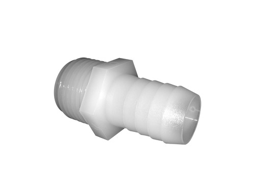 TerreMax Straight Adapter 3/8" Male NPT X 1/4" Hose Barb Fitting (Nylon)