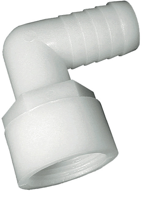 TerreMax Elbow 1/2" Female NPT X 1/2" Hose Barb Fitting (Nylon)