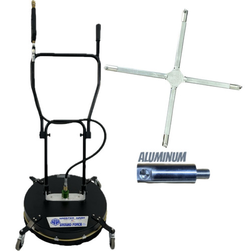 GF2400-4HFAL Whisper Wash Ground Force 24-inch Surface Cleaner with Wheels — XForce 4-Tip Aluminum