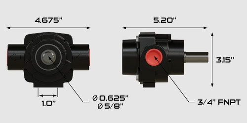 Dimension schematic for the Remco RollMax R660C 6-roller cast iron pump showing housing measurements and port sizes