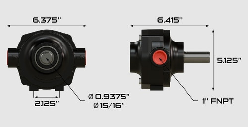 Dimension schematic for the Remco RollMax R880SS 8-roller stainless steel pump showing housing measurements and port sizes.