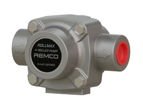 Remco RollMax R441SS 4-roller stainless steel pump with 9.4 GPM capacity and a 1/2 inch hollow shaft