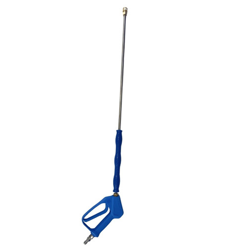Overview  of the Suttner ST-2305 spray gun handle, fitted with a  36-inch molded grip lance