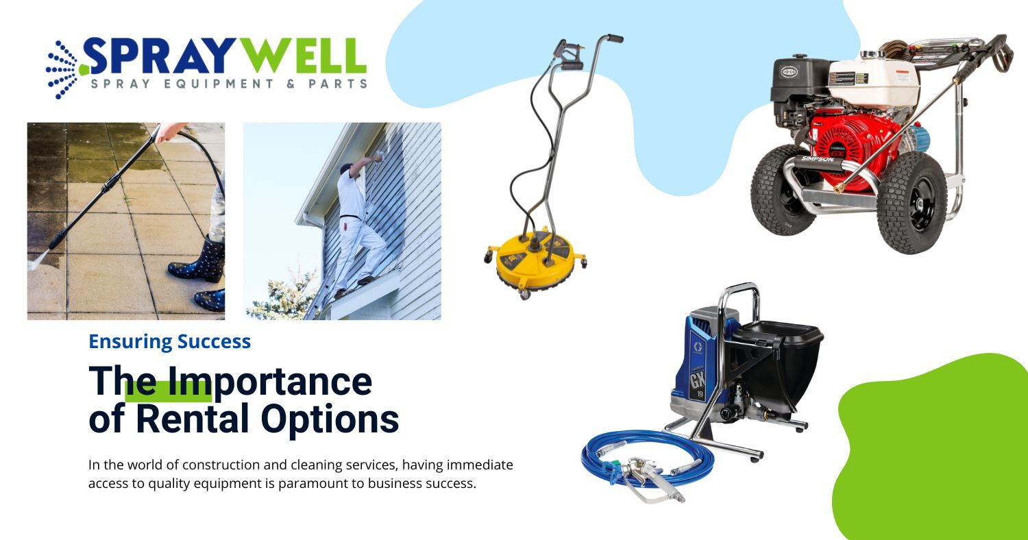 Pressure washer and paint sprayer rental article banner.