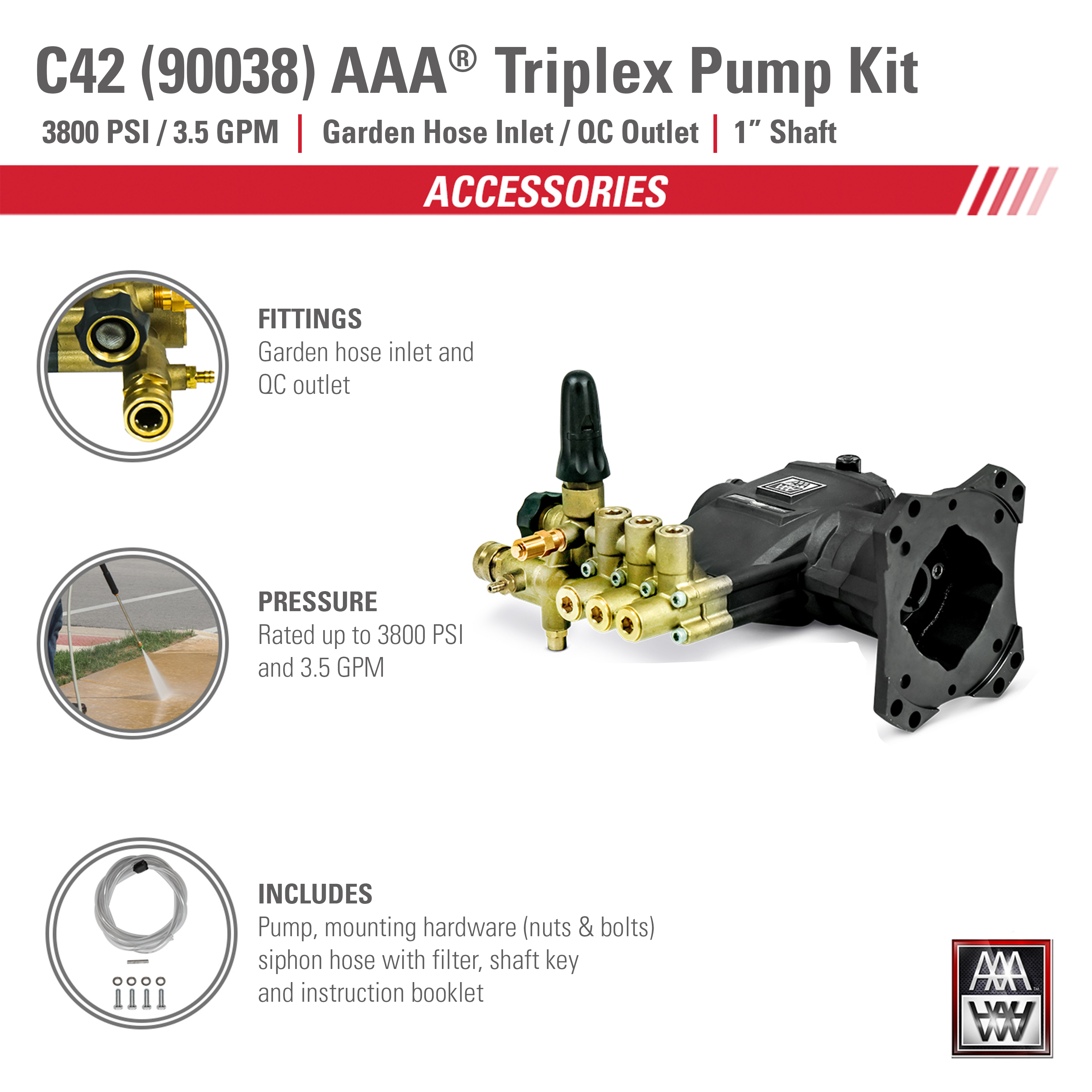 Simpson 90038 AAA C42 Triplex Pump Kit 