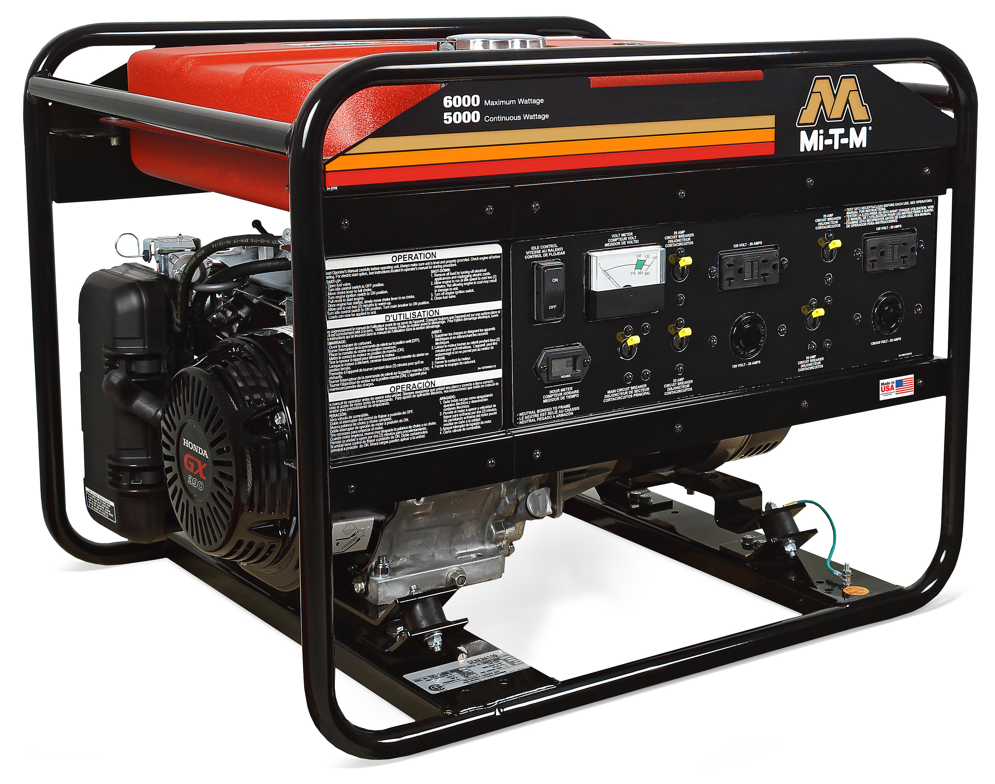 Mi-T-M 6000-Watt Honda Gas Generator | GEN-6000-0MH0