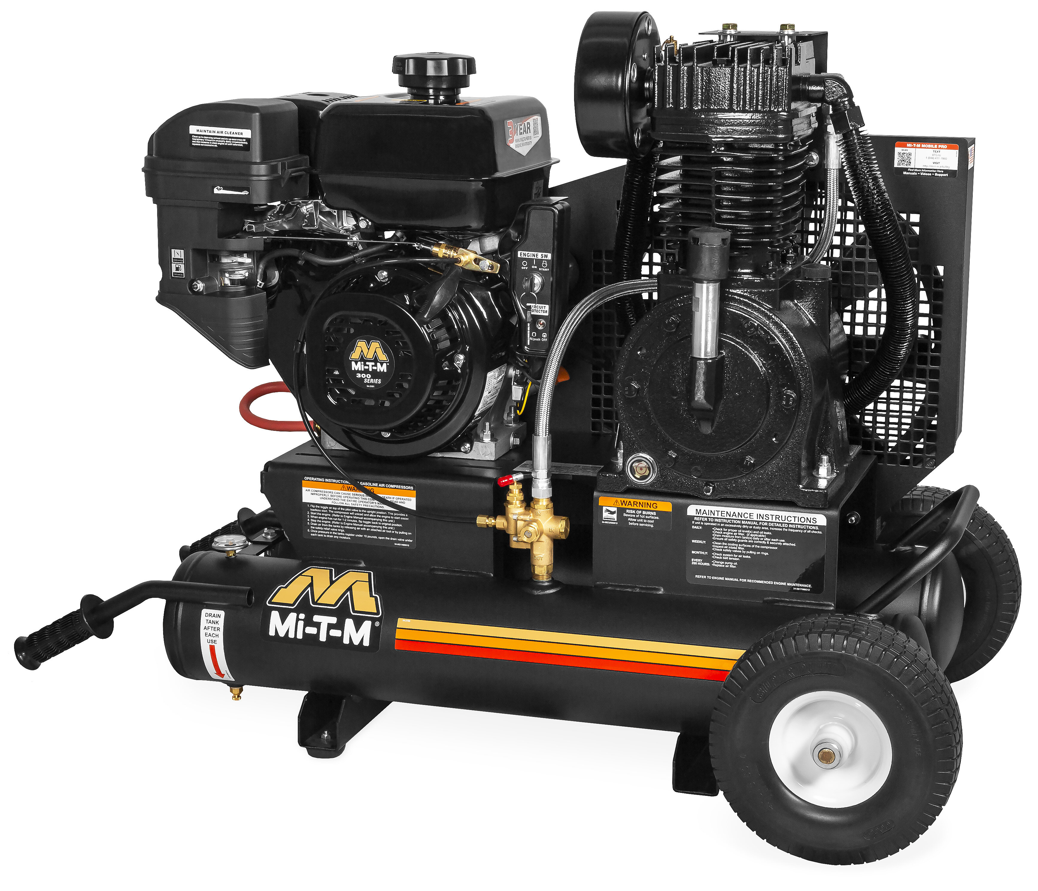 Mi-T-M 17.2 CFM at 175 PSI 8-Gallon Two Stage Gas Air Compressor