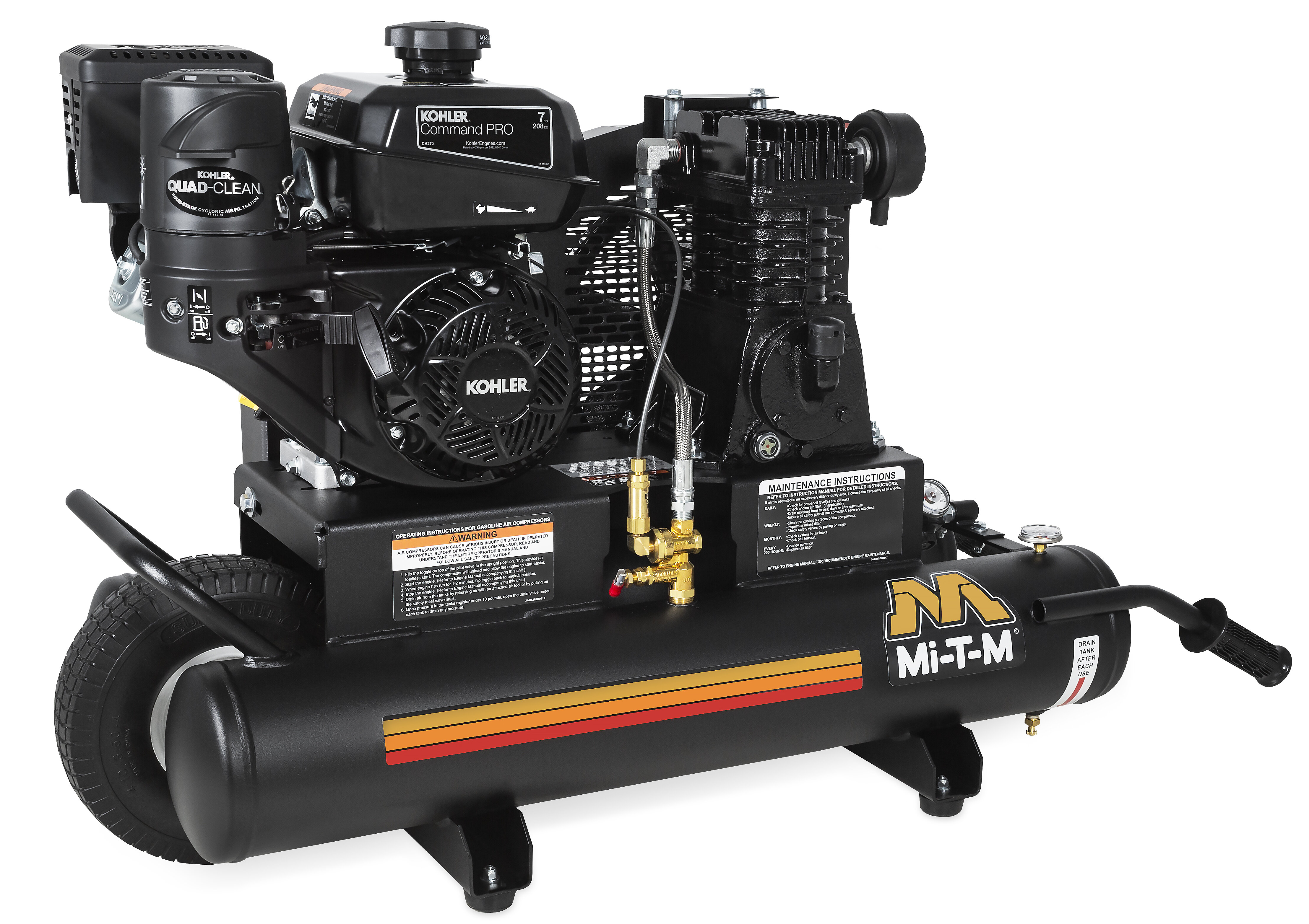 Mi-T-M 13.9 CFM at 90 PSI 8-Gallon Single Stage Gas Air Compressor