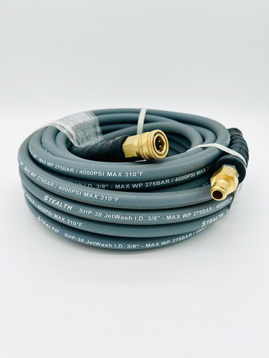 Pressure Washer Hose, Gray, Non-Marking, 4000 psi, 3/8 ID x 50 ft