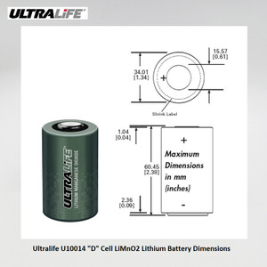 Ultralife UB10014 Battery - 3V Lithium D Cell